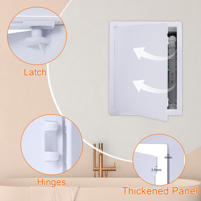 Suteck Plumbing Access Panel for Drywall Ceiling 12 x 16 Inch Reinforced Plastic Wall Access Doors Removable Hinged White 12x16 inch