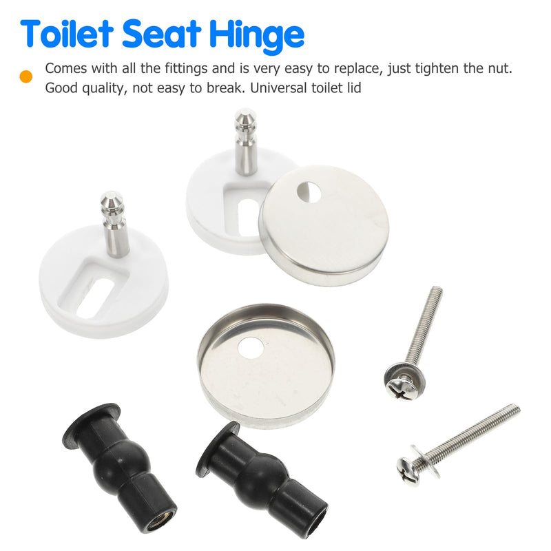 DOITOOL Toilet Seat Hinge Replacement Kit 2 Pcs Universal Toilet Cover Accessories with Quick Release Screws and Top Fix Nuts for Bathroom Repair