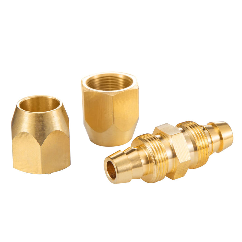4PCS Soild Brass Air Reusable Hose Splicer For 1/4-Inch ID Hose,Hose Air Hose Repair Fitting (4 Pack 1/4 Inch) 4 Pack 1/4 Inch