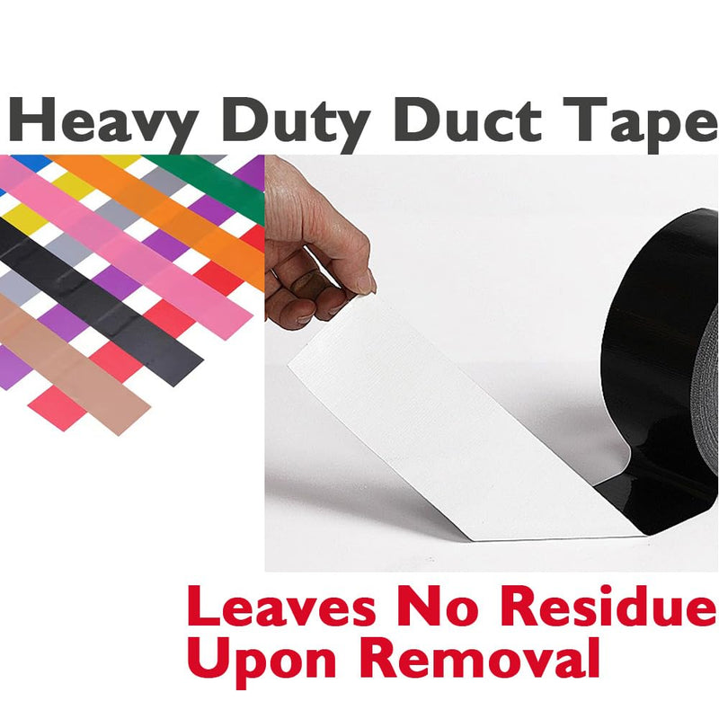 Duct Tape 1 Inch X 44 Yards, 8.5 mil Thickness, Heavy Duty Black Duct Tape, No Residue, Waterproof, Tear by Hand for Repairs, Industrial, Professional Use