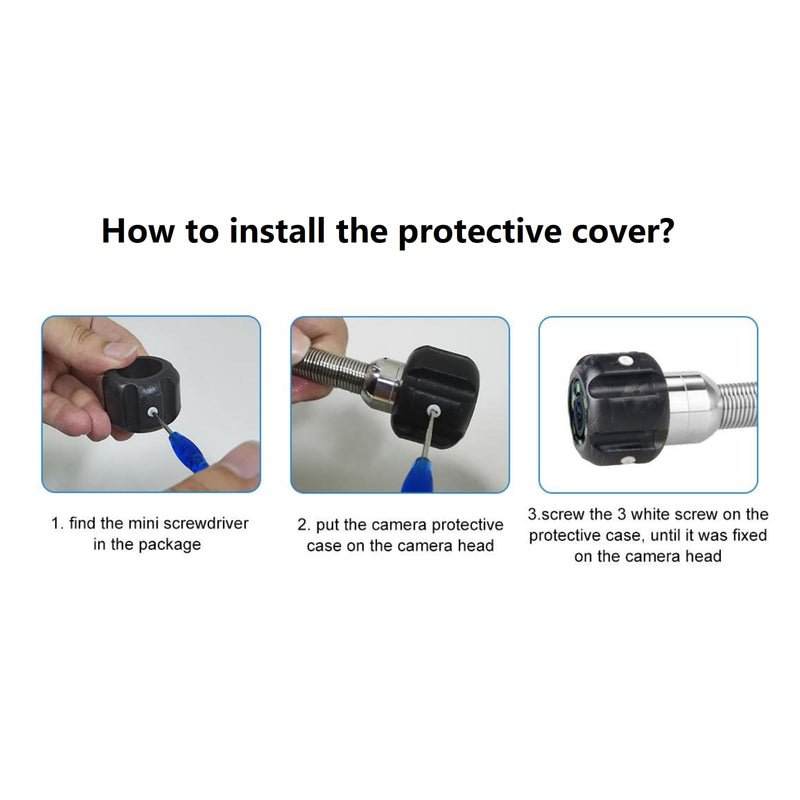 Anysun Black Camera Cover Protective Cover for 22mm & 23mm Sewer Camera Pipe Inspection Camera, 2pcs