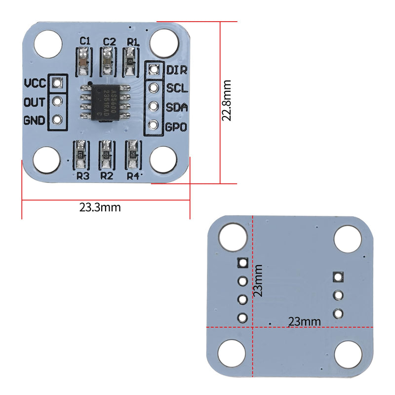 5pcs AS5600 Magnetic Encoder 12bit 3.3V High Precision Magnetic Induction Angle Measurement Sensor Module