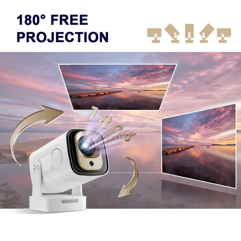 Auto Focus Mini Projector with Native 1080P Support, Portable Projector with Wifi and Bluetooth, Outdoor Projector Built in Apps, Smart Projector 260 ANSI, HY310 Pro/HY260 Pro Movie Projector HY310PRO