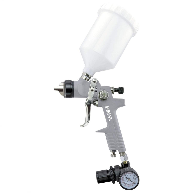 NuMax SPS14 Pneumatic 1.4mm Tip HVLP Gravity Feed Spray Gun with 600cc Plastic Cup 1.4mm Tip, 600cc Cup