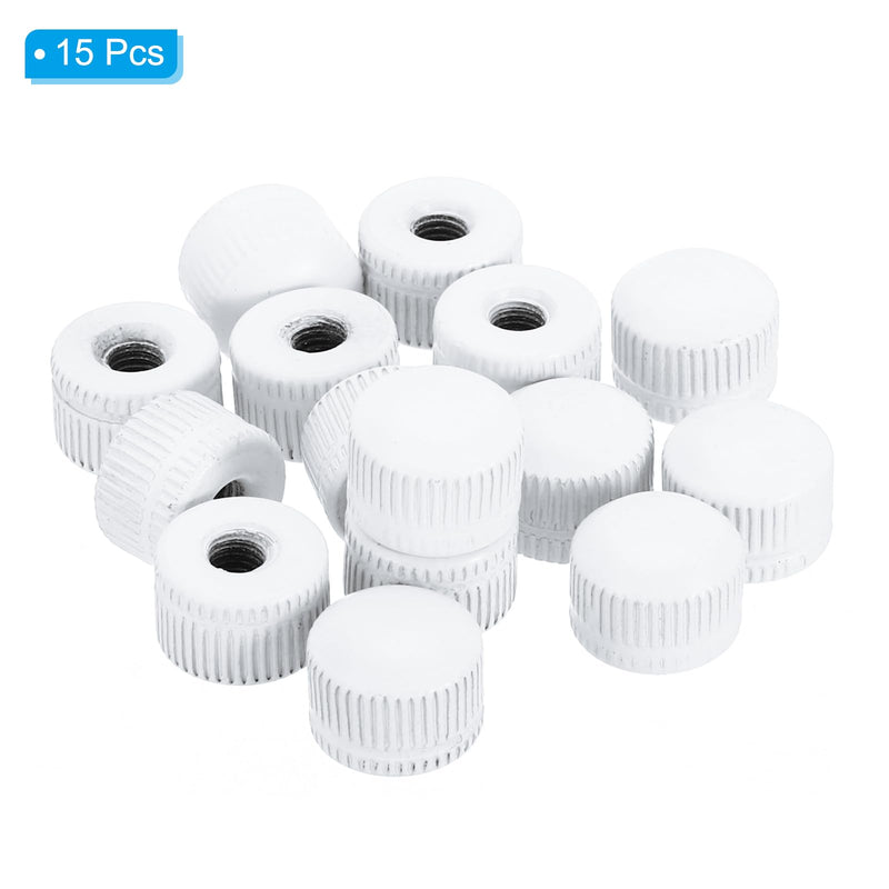 PATIKIL M5x11x14 Cap Nut, 15 Pcs Acorn Nut Screw Knob Cap Insert Bolt Cover Female Thread Knurled Decorative Hardware Fittings Light Fixtures, White M5