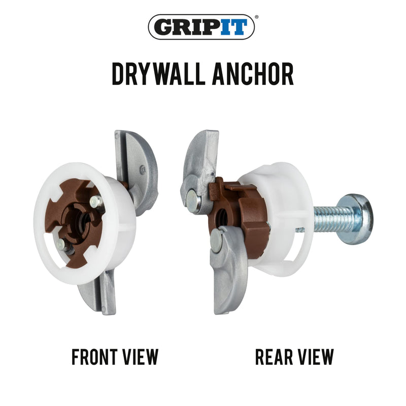 Brown Drywall Anchors (Up to 175Ibs/79kg) | Heavy Duty Drywall Anchors | Wall Anchors and Screws for Drywall | Anchors and Screws Kit | Plaster Wall Anchors | 3/4" Inch Drill Bit | Reusable 3/4" / 20mm (Holds 175lbs)