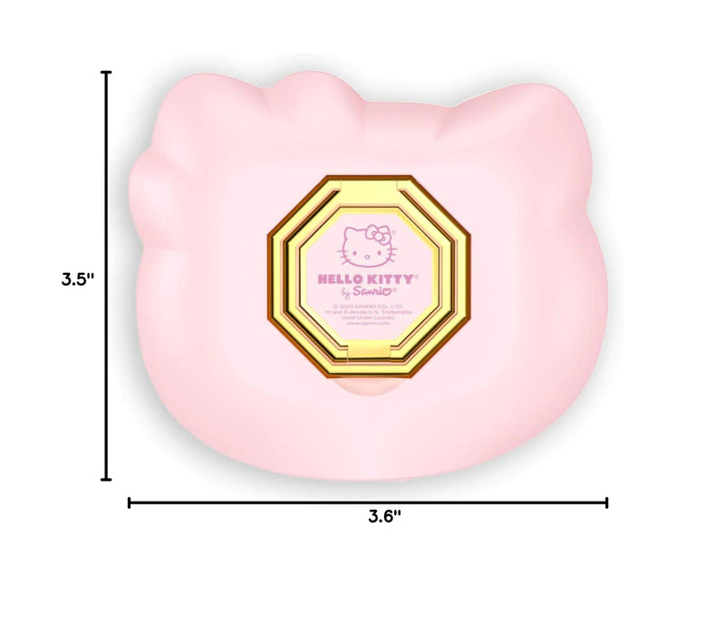 Impressions Vanity Hello Kitty 3X Magnifying Pocket Mirror with Stand, Adjustable Brightness Daylight LED Lighted Compact Makeup Mirror for Desk, Travel, Purse (Pink) Pink