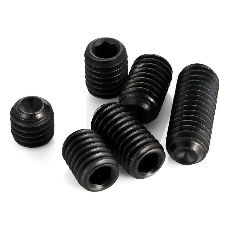 50 PCS #10-32 x 3/8" Set Screws, Internal Hex Head Allen Drive Cup Point Screws with Hex Key Wrench, Black 10.9 Alloy Steel #10-32 x 3/8" Black 10.9 Steel
