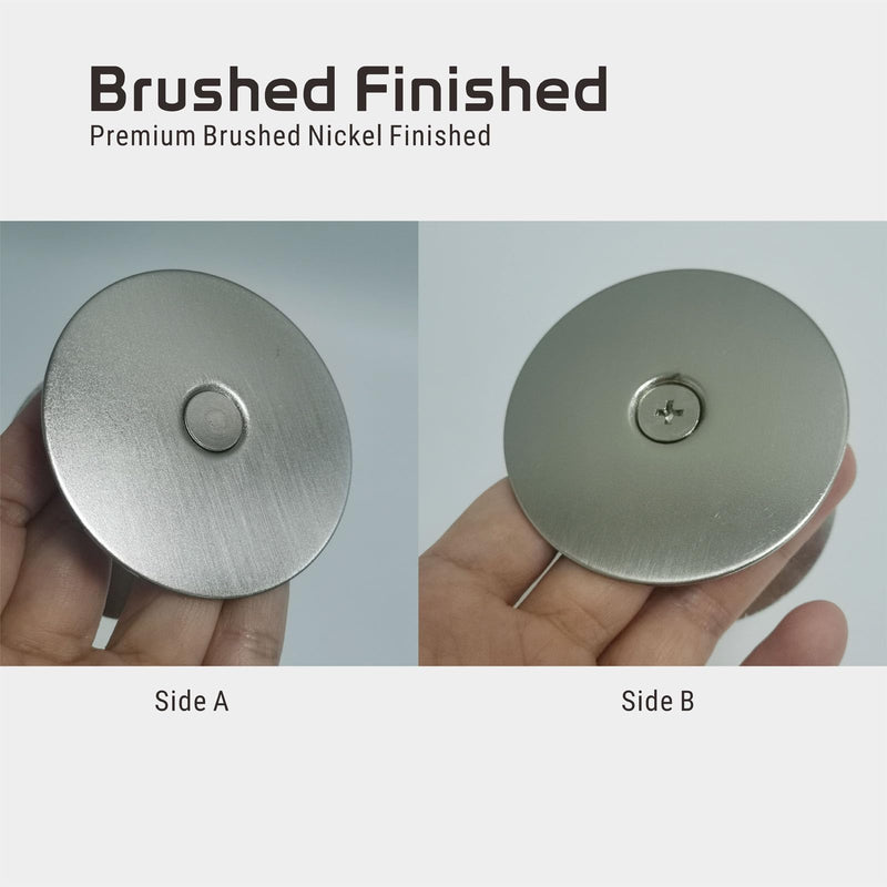 Door Knob Cover, 2-5/8" Diameter Solid Steel Deadbolt Cover Plate, Hole Filler Plate for Door Handle (1, Satin Nickel) 1