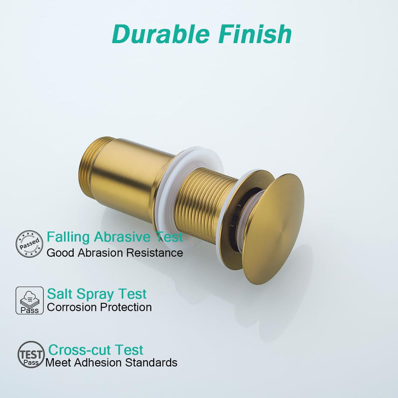 All Metal Bathroom Sink Drain,Pop-up Drain with Detachable Basket Stopper,Anti-Clogging Drain Strainer,Hair Catcher,for Vanity Vessel Sink Without Overflow,Champagne Bronze,SE83997PB-CB Champagne Bronze(without Overflow)