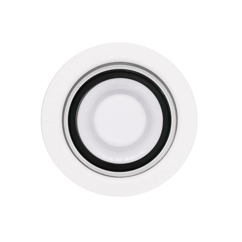 Westbrass CO2196-50 Combo Pack 3-1/2" Post Style Large Kitchen Sink Basket Strainer and Extra-Deep Collar Kitchen Sink Waste Disposal Flange with Stopper, Powder Coat White