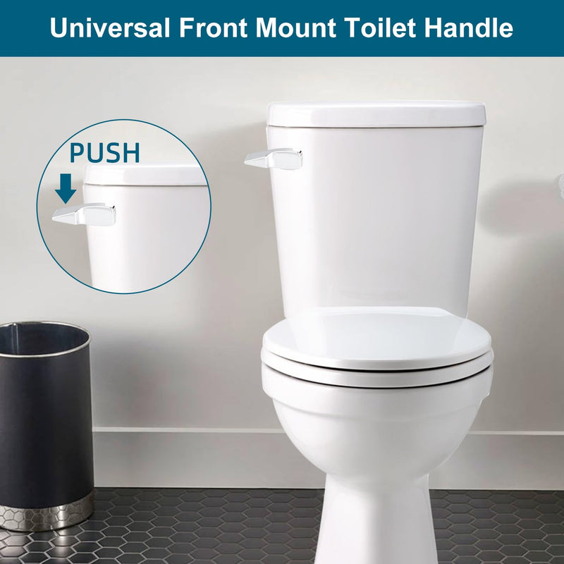 Hygie Rinse Universal Toilet Handle Replacement Kit Compatible with American Standard/Mansfield/Gerber Toilet, Front Mount Toilet Tank Flusher Lever with Flapper Chain, Chrome 1PC