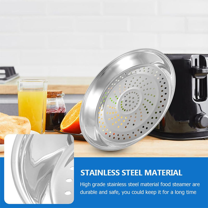 KALLORY 12.20 Inch Stainless Steel Steamer Basket Insert for Pot Steaming Rack with Fine Holes Steam Tray for Vegetables Fish Eggs Dumplings Seafood Kitchen Use