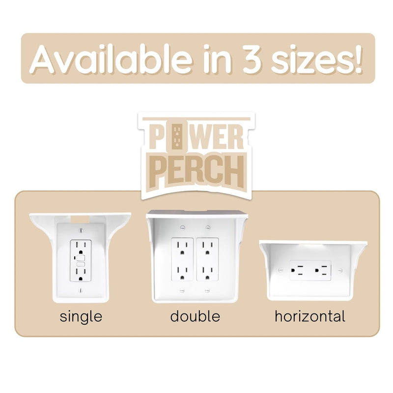 Power Perch Wall Outlet Shelf – Transform Your Outlet into a Space-Saving Display! Perfect for Alexa, Electric Toothbrush & More – Sturdy Light Socket Shelf by Storage Theory - 1 Pack, White