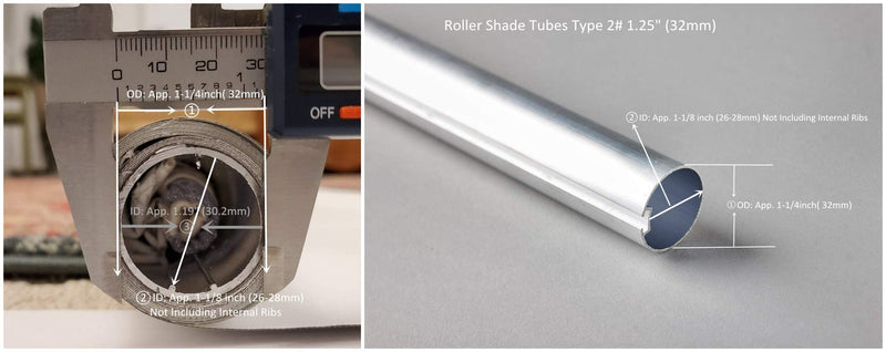 1.25" Crown and Drive Adapter Bushing Set for 25mm DC Motors with Roller Size of 1.25" Rollease Tubes 1-1/4"(32mm)Rubber Adapter