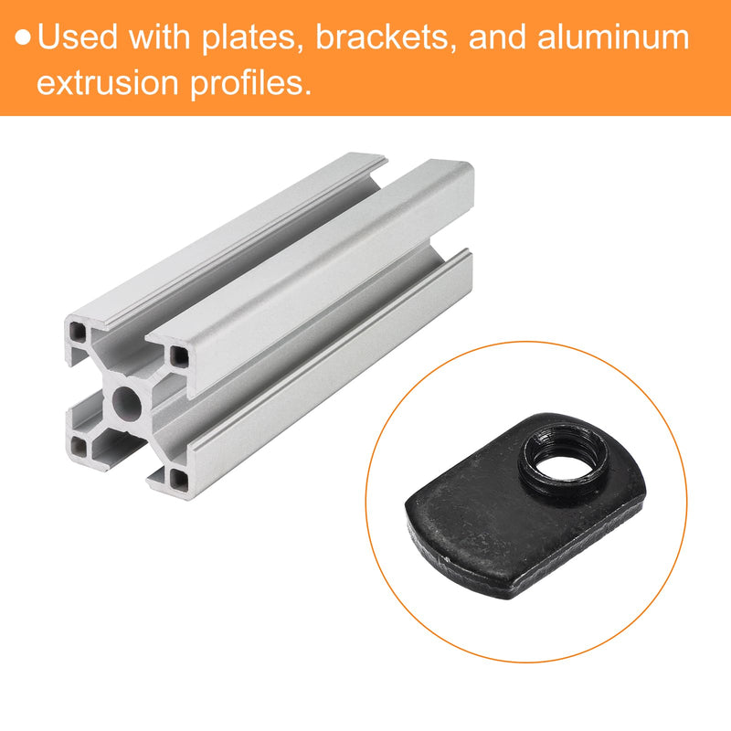 uxcell Slide in T-Nut with Offset Thread, 10Pcs 5/16"-18 Carbon Steel Zinc-Plating Nuts for T Track Extrusions 10