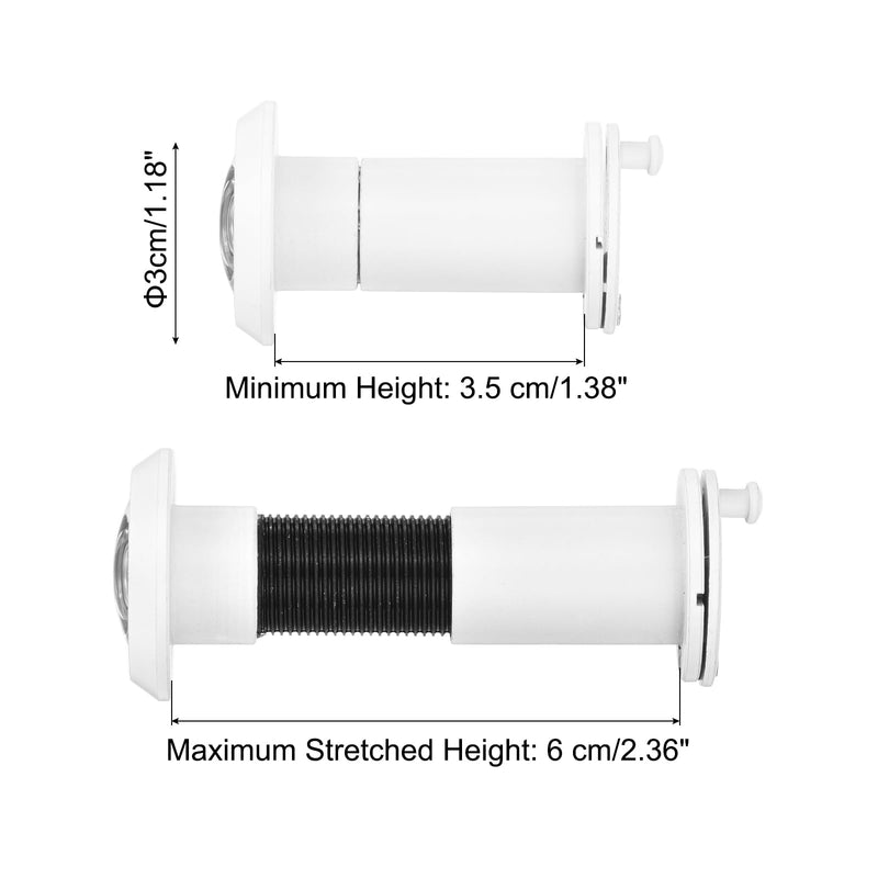 PATIKIL 5/8" Door Viewer Peephole, 2 Pcs Zinc Alloy Privacy Door Viewer with Privacy Cover, 180-Degree Fits 1-3/8" to 2-3/8" Door with 16mm/0.62" Drill Bit for Security, White 5/8",1-3/8"