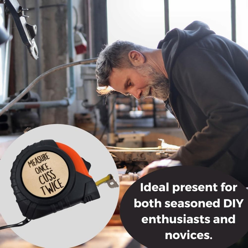 Fathers Day Useful Presents, Funny Birthday for Men, Funny Gag Gifts for Men, Handyman Presents for Dad, Cool Birthday Gift Dad, Funny Gifts for Christmas, Measure Once Cuss Twice Tape Measure