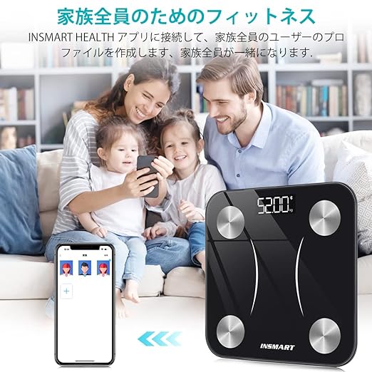 INSMART Body Fat Meter, Body Composition Meter, 13 Items Measurable, Weight Scale, Smart Phone Linked Health Meter, Popular, Weight Scale, Bluetooth Compatible, 260H (Japanese APP & Instruction - NewNest Australia