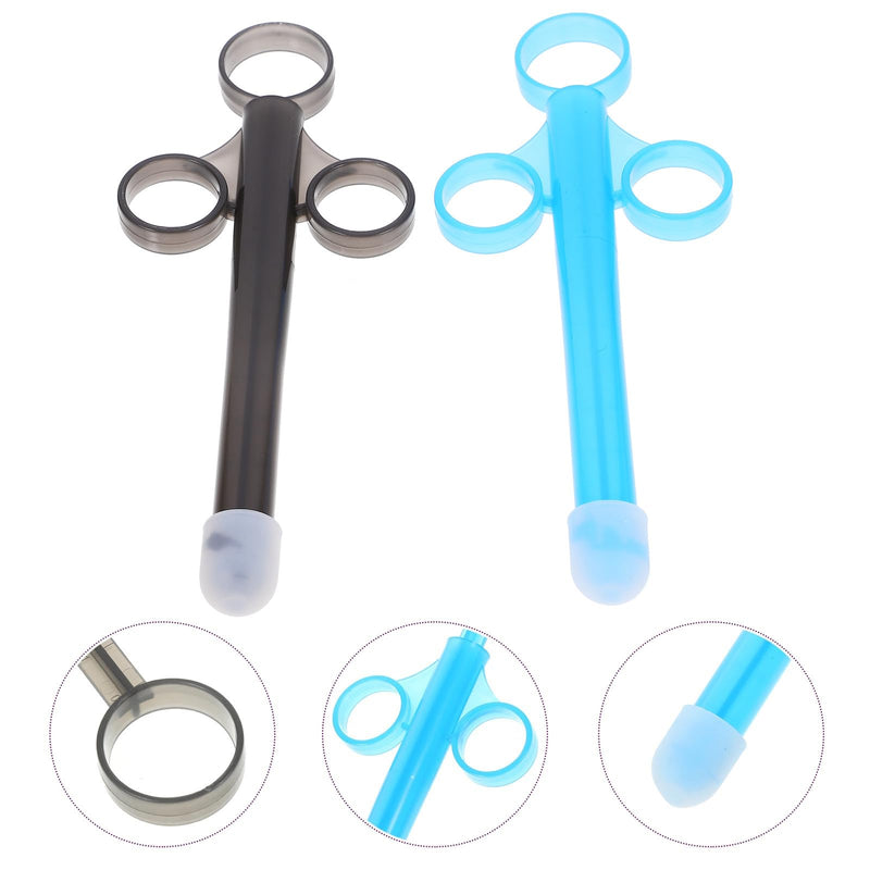 Healifty Lube Applicator Syringe 2Pcs Personal Lubricant Applicator with Smooth Rounded Cap Lube Applicator Syringe with Precise Scales Applied for Women, Men & Couples