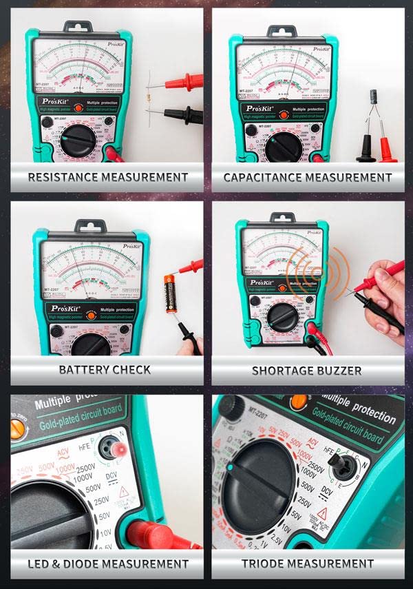 MT-2207-C Analog Multimeter - Protective Function, Quality Meter for Accurate Electrical Measurements