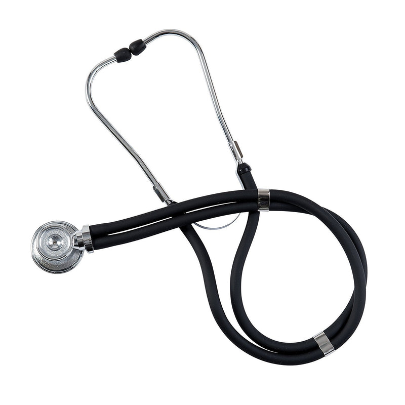 MABIS Stethoscope Sprague Rappaport 5 in 1 for Heart Sounds and Murmurs on Adult, Pediatric and Infants, 5 Interchangeable Chest Pieces, 3 Bells and 2 Diaphragms, 22 Inch Y Tubing, Retail Box, Black