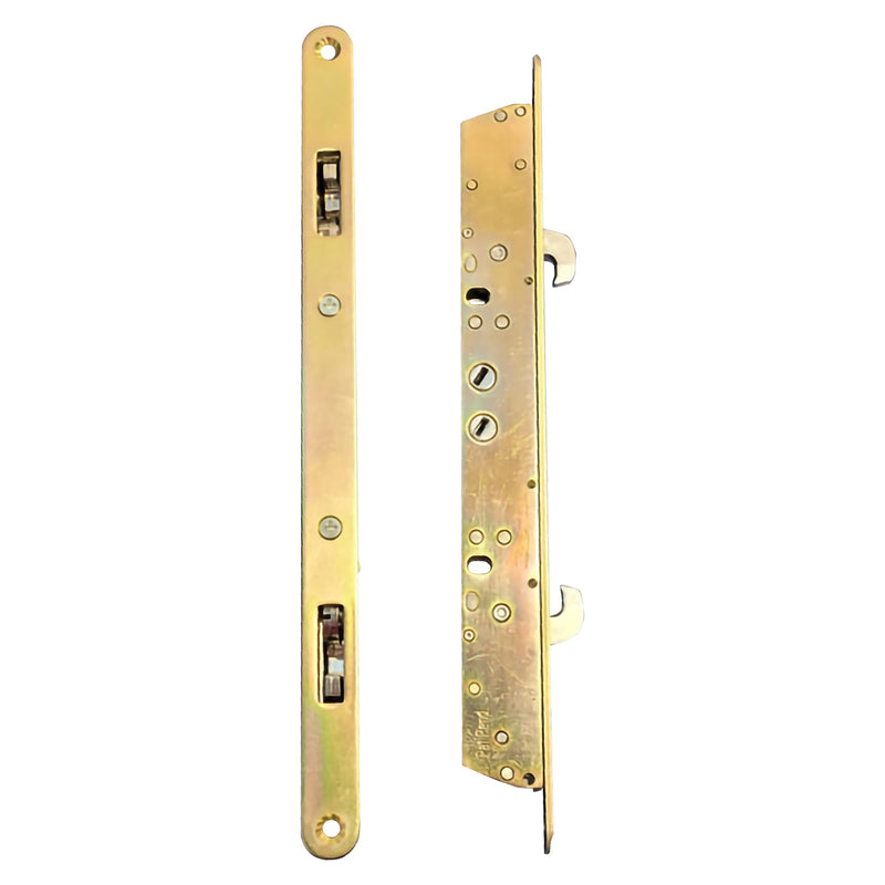Alloy Steel Two Point Mortise Lock with Face Plate 11.75" (with NO Anti-Slam Pin) for Sliding Glass Doors | Door Hardware Locking Mechanism