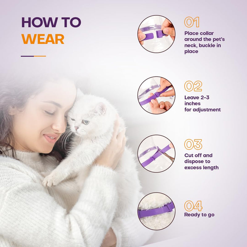 Calming Collar for Cats with Pheromone 4 Pack Cat Calming Collars to Reduce Anxiety & Scratching 30 Days Long-Lasting, Waterproof Cat Calming Collar for Indoor & Outdoor Adjustable Cat Calm Collars