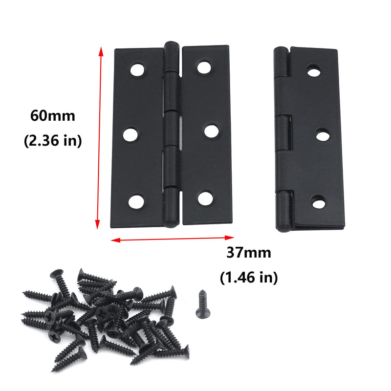 Antrader Cabinet Gate Closet Door Hinge 2-2/5'' Long Home Furniture Hardware Folding Butt Hinge Black Pack of 6 2.36" x 1.47", 6pcs