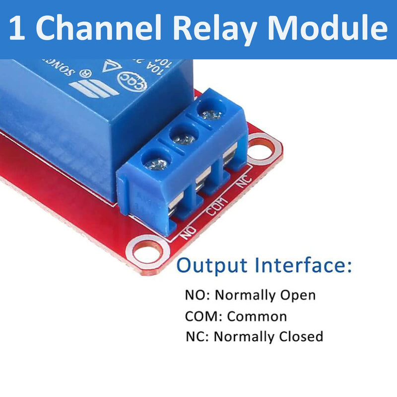 10pcs DC 5V Relay Module - 1 Channel Relay Switch Board with Optocoupler Isolation, High or Low Level Trigger 5V-10pcs
