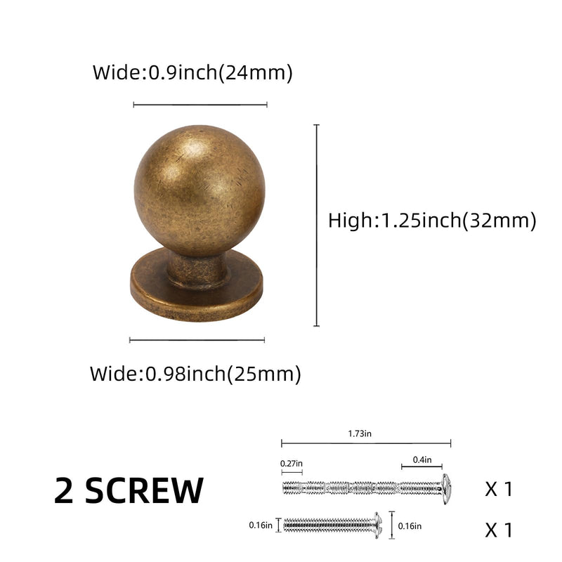 10 Pack Antique Brass Kitchen Cabinet Knobs Vintage Drawer Knobs Aged Bronze Kitchen Cabinet Hardware Zinc Alloy Handles Drawer Knobs Dresser Handles 10