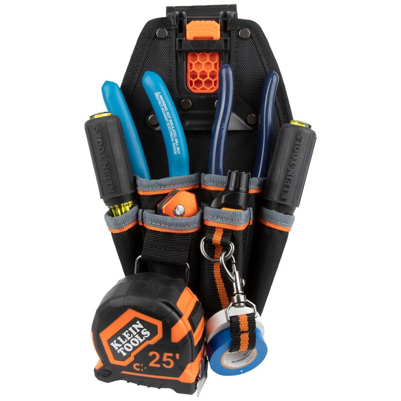 Klein Tools 55834MB MODbox Tool Pouch, Electrician Pouch, Quickly Attach and Release from Tool Belts and MODBox Rail System 161-inches Wide 6-Pocket Pouch