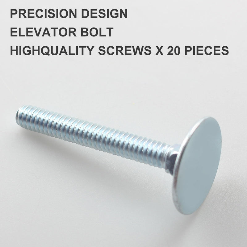 014973239640 Elevator Bolts for Several uses,Steel,Zinc,Flat Countersunk,1/4-20 x 2, Piece-20