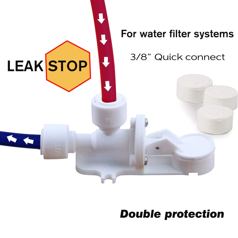 Frizzlife Leak Stop Valve LSV02 For PD600 Undersink Reverse Osmosis - 3/8” Quick Connect Leak Detector, Automatic Water Shut Off Protection When Water Leaks