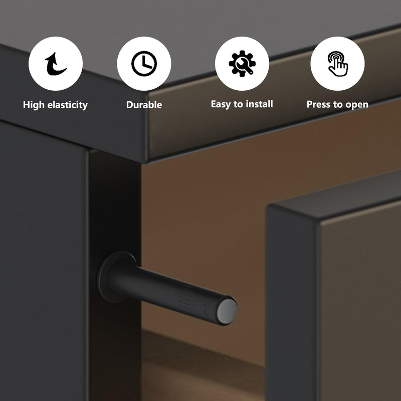 10 Pcs Magnetic Push Latches for Cabinet Push to Open Door Latch Soft Quiet Close Closers Push to Open Cabinet Door Latch for Closure Cabinet Drawer Wardrobe Kitchen Door (Trumpet) Trumpet