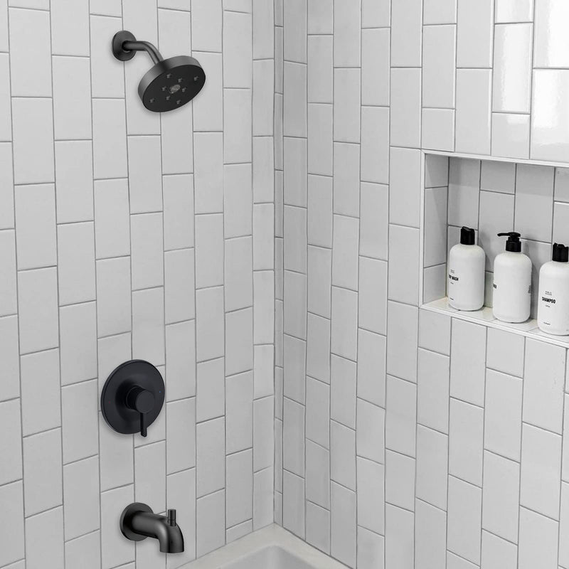 Shower and Tub Trim Kit, Compatible with Moen Posi Temp Valve 2510 Series Matte Black