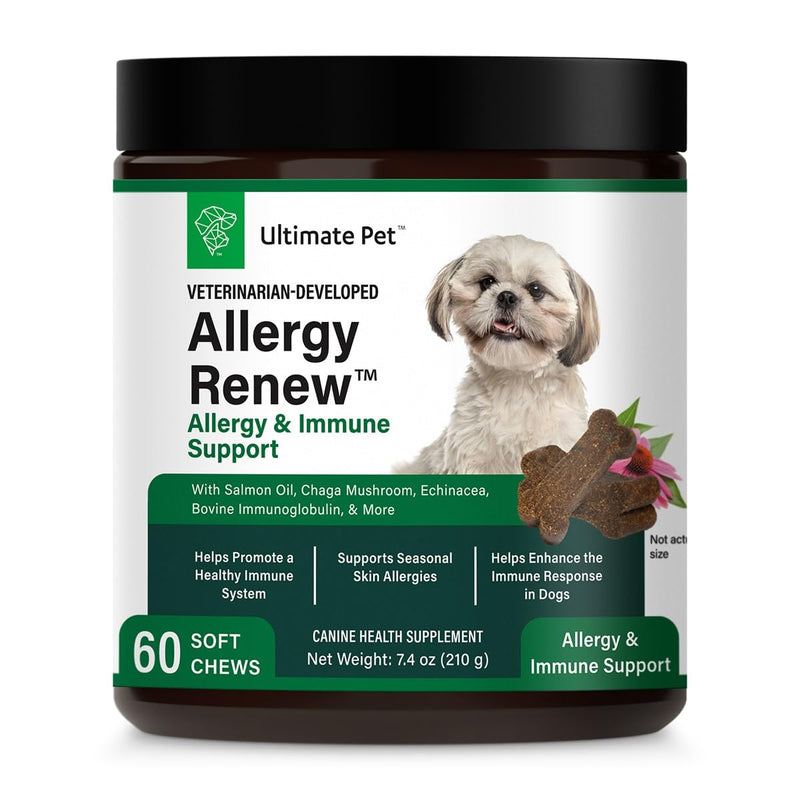 Ultimate Pet Nutrition Allergy Renew Vet-Developed Soft Chew Allergy & Immune Support for Dogs, Helps with Itching, Skin & Coat Health, 60 Count