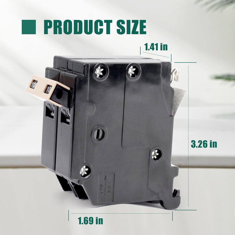 Upgrade 2100 2-Pole 100 Amp Circuit Breaker Replacement for Cutler Hammer Load Centers, Type 3/4 Inch Plug-On Molded Case Circuit Breaker, Thermal Magnetic Protection, 10 KAIC, 120/240V