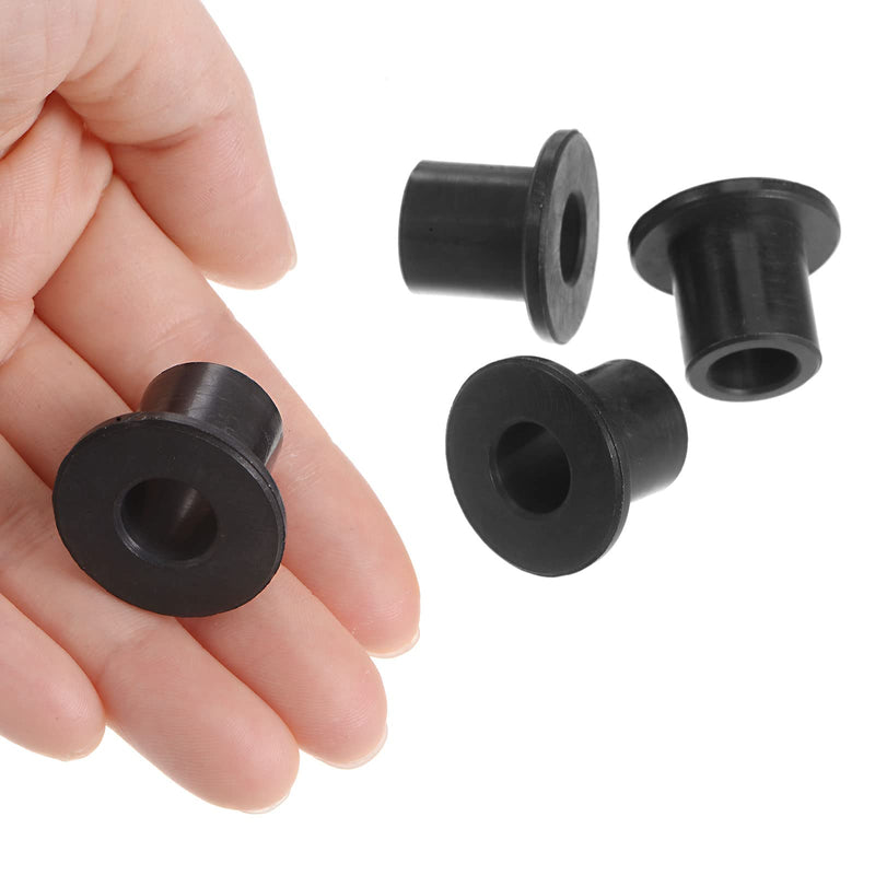 HARFINGTON 4pcs Flanged Sleeve Bearings 10.5mm Bore 15.9mm OD 19.2mm Length Nylon Bushings for Shaft, Black 10.5mm x 15.9mm x 19.2mm