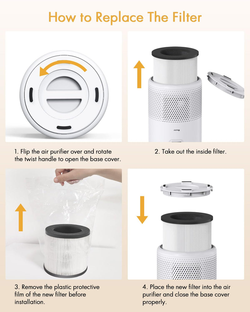 (1 PCS) Air Purifier B-D02U Replacement Filter, VEWIOR H13 True HEPA Air Cleaner Filter (Special for B-D02U Air Purifier) Universal Filter(1PCS)