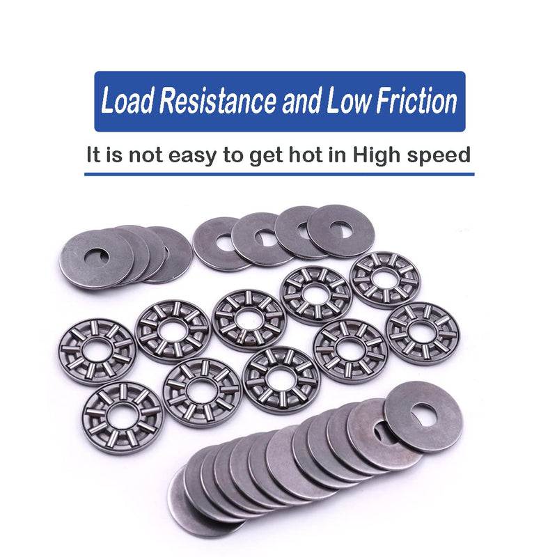 Atoplee Thrust Needle Roller Bearings with Washers,10 Set 8x19mm Thrust Needle Roller Industrial Bearing Each 1pc Cage Needle and 2pcs Washers [AXK0819 with 2AS] AXK0819+2AS 10