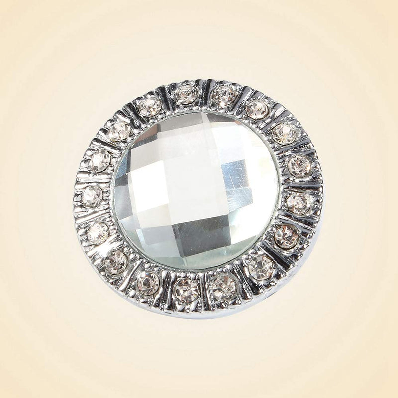 Fdit 10pcs Fashionable Decorative Clear Crystal Drawer Knobs, Shiny Rhinestone Home Bathroom Cupboard Drawer Door Pull Handle Decoration (Silver)