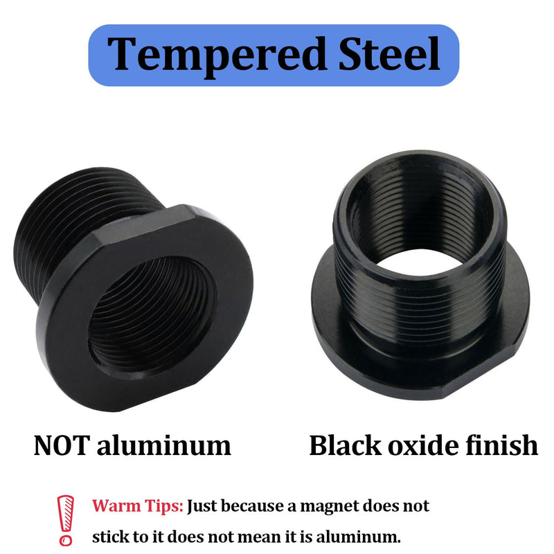 Thread Protector, 1/2 x 28 to 5/8x24 with Crush Washer Steel (2 Pack)