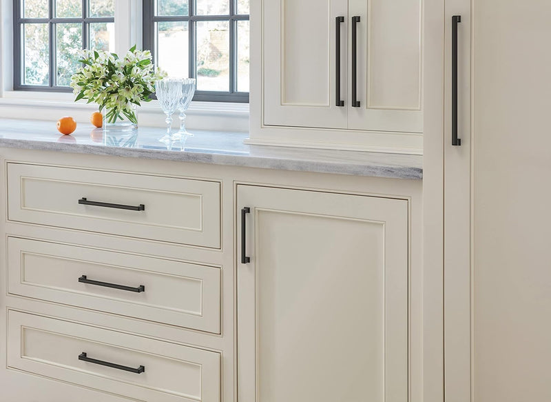 Amerock BP37362FB | Matte Black Cabinet Pull | 12-5/8 inch (320 mm) Center to Center Cabinet Handle | Appoint | Drawer Pull | Kitchen Cabinet Handle | Furniture Hardware