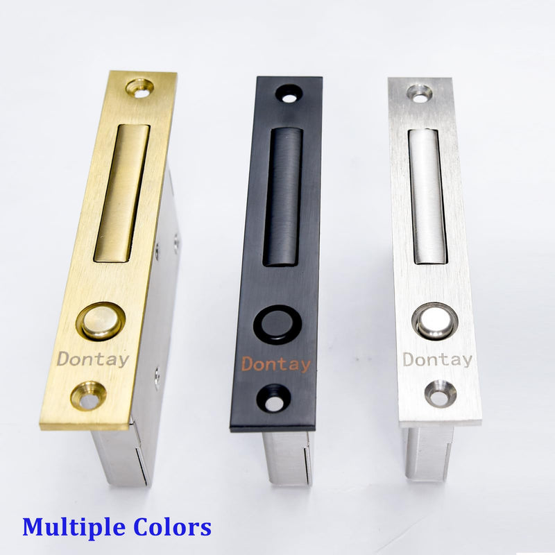 Dontay Pocket Door Edge Pull with Pop-Out Ring(4.69 inch),Hidden Flush Handle & Recessed Finger Pulls, 2-Finger Grip Design for Sliding Doors, Closet, Barn Doors Hardware (2, Satin Black)