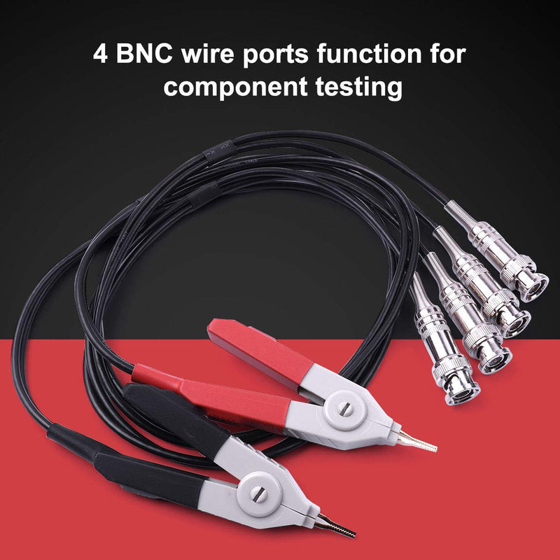 ATOPLEE 2pcs LCR Meter Test Leads Lead Clip Cable Terminal Probe Wires,with 4 BNC Electrician Test Leads Kit,Digital Electrical Test Probes Set for LCR Meter Multimeter