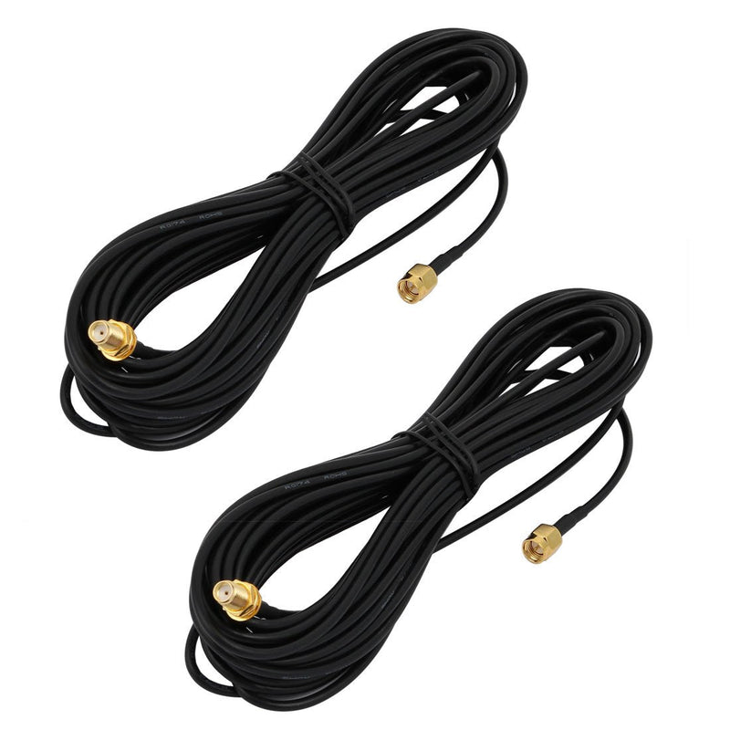 uxcell 2pcs RG174 Coaxial Antenna Extension Cable SMA Female to Male Connector 9 Meters Long