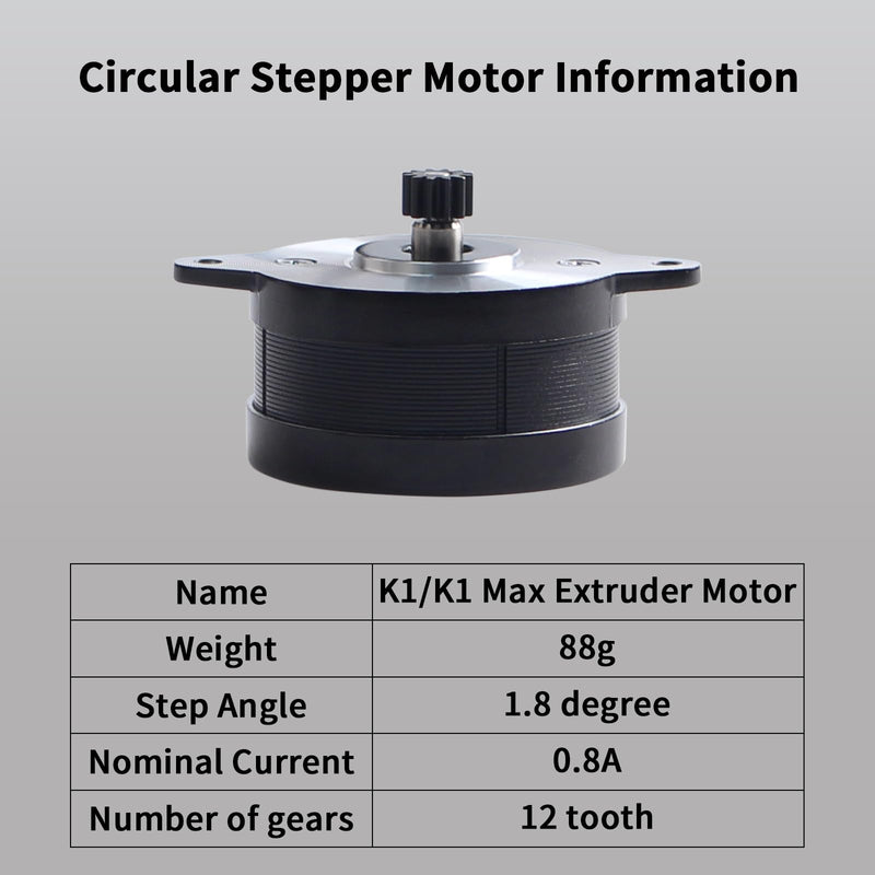 FYSETC Crealty K1 Max Extruder Motor - Original 36mm Pancake Stepper Motor Replacement: 1.8 Degree 12 Tooth Gear Circular Stepping Motor for K1 Hotend Direct Drive Extrusion Kit 3D Printer Parts