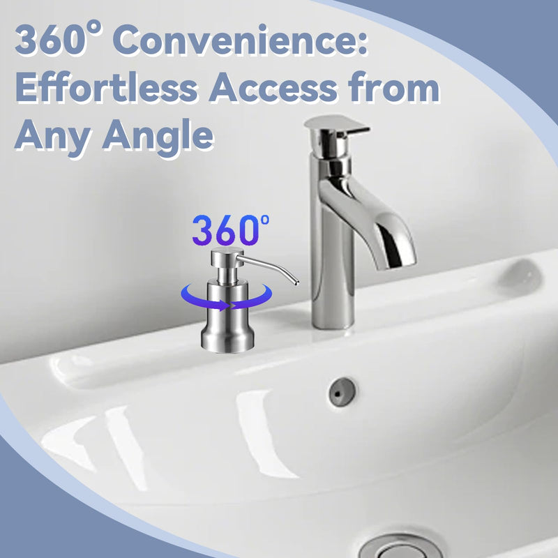 Foaming Soap Dispenser for Kitchen Sink and Bathroom Countertop: Built in Foaming Sink Soap Dispenser Pump, Stainless Steel Foam Soap Pump with 22oz Under Counter Bottle