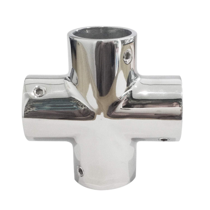 Marine Grade 316 Stainless Steel Heavy Duty Cast Boat 1-1/4in（32MM） Hand Rail Fitting 4 Way Cross Tube Pipe Connector Tee Joint